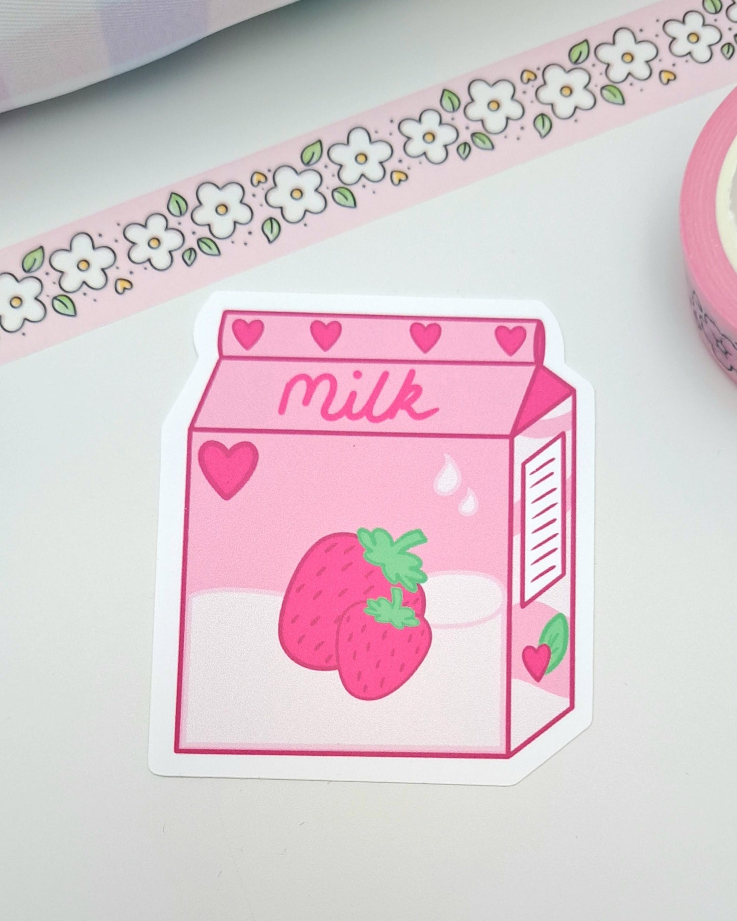 Strawberry Milk Matte Vinyl Sticker