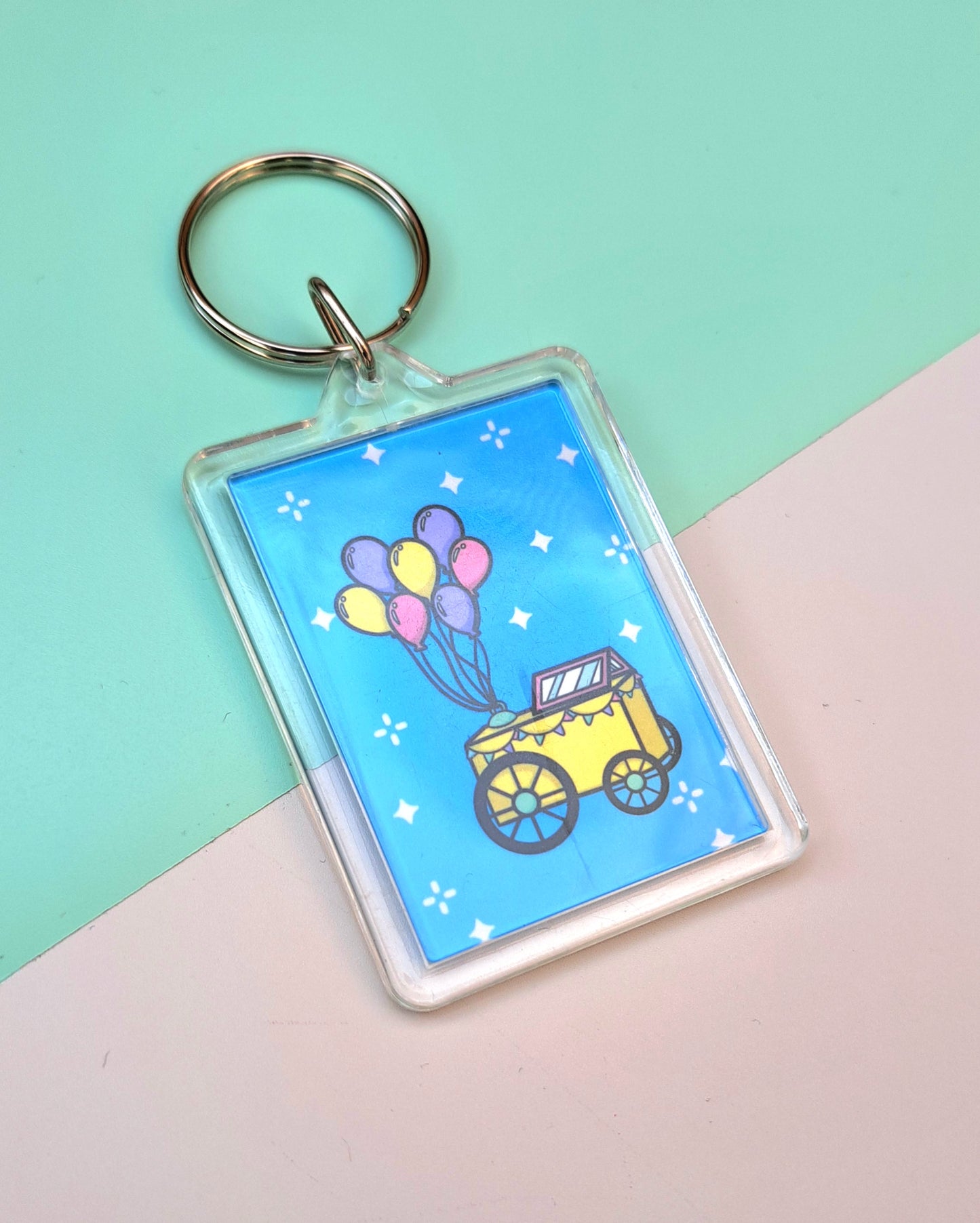 Balloon Cart Keychain - Double Sided