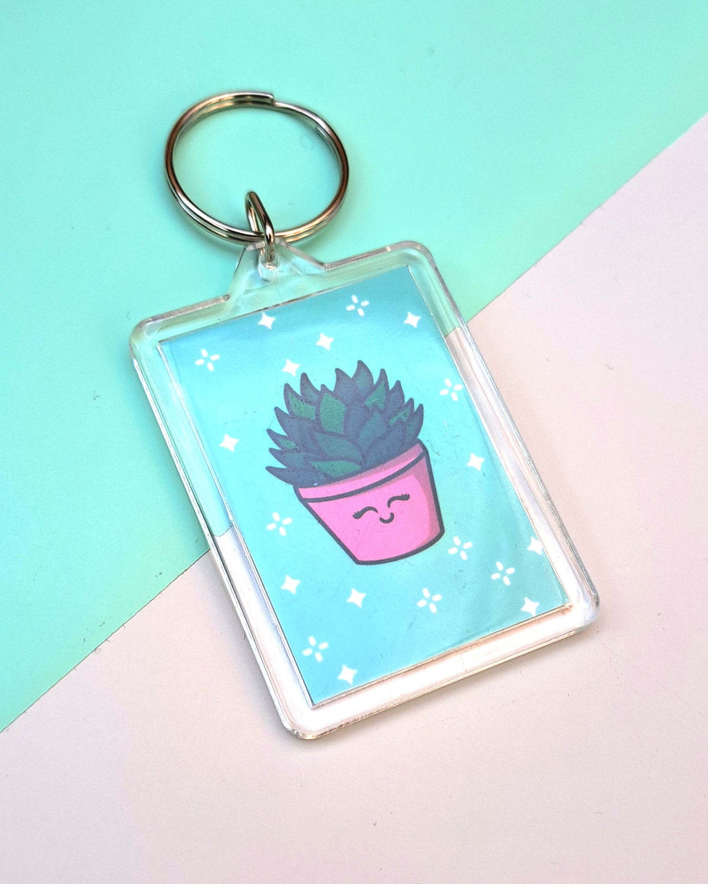 Pink Plant Buddy Keychain - Double Sided
