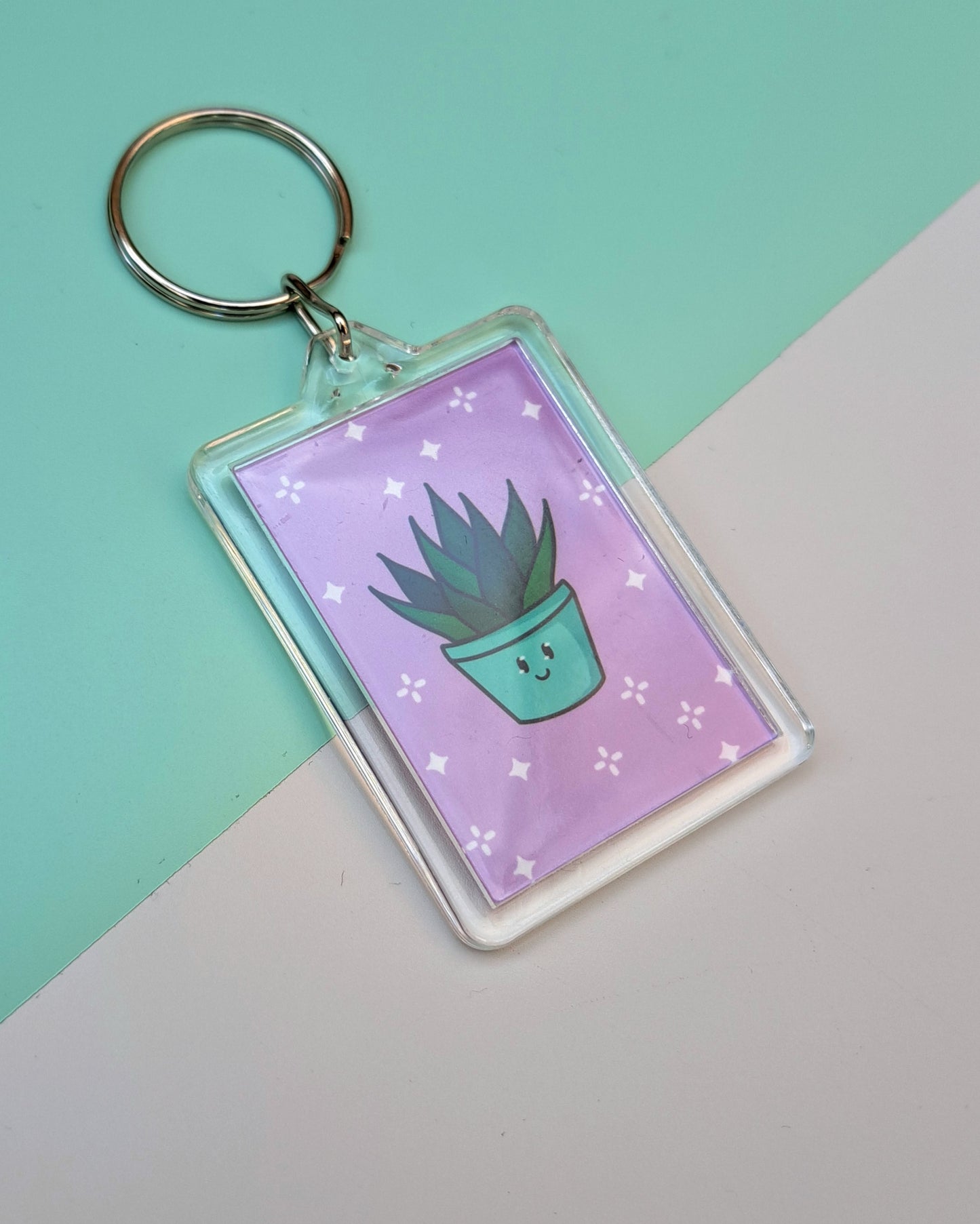 Blue Plant Buddy Keychain - Double Sided