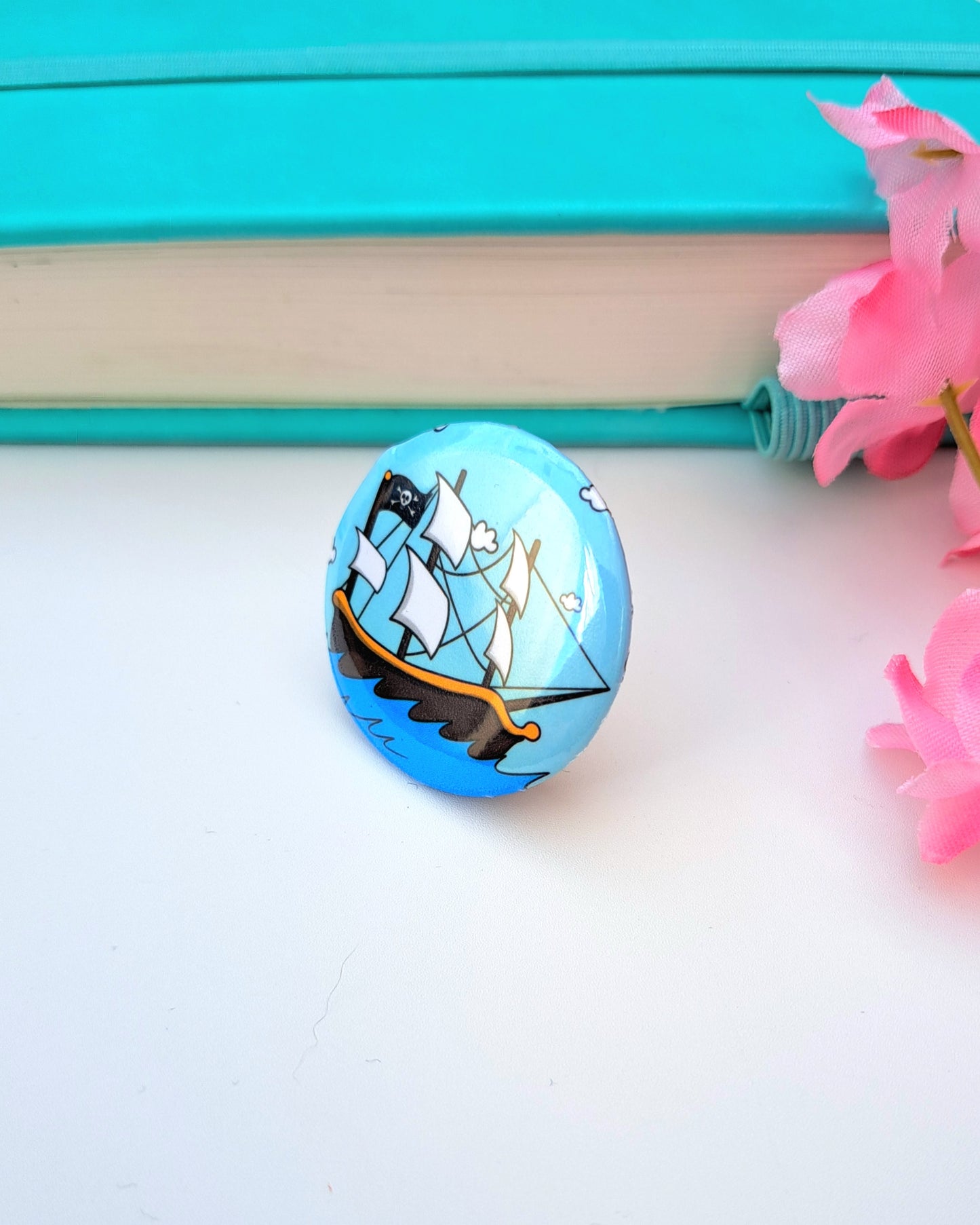 Pirate Ship Button Badge 32mm