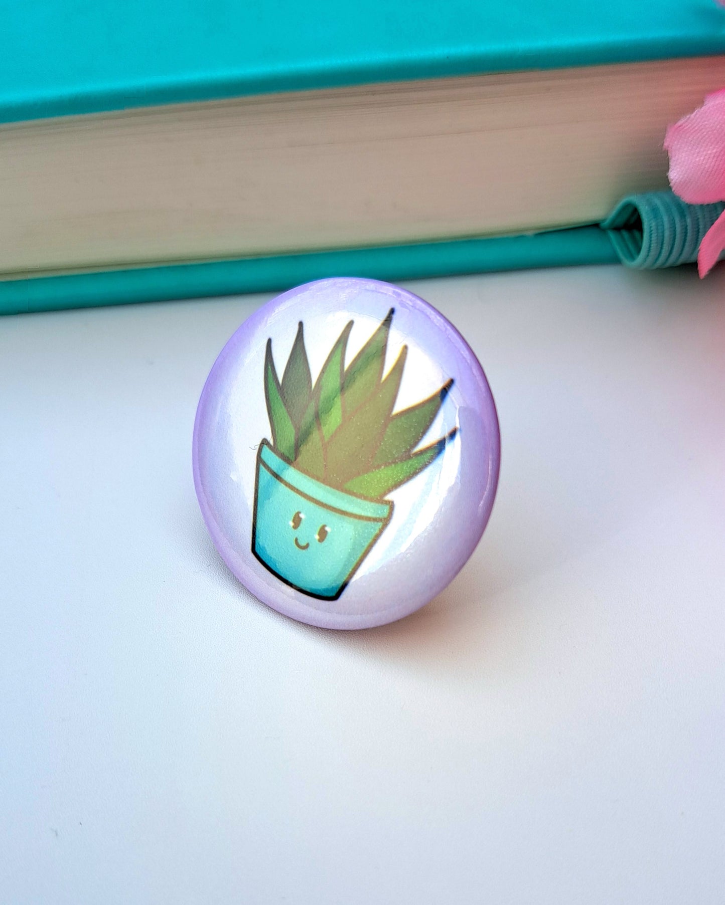 Blue Plant Buddy Button Badge 32mm