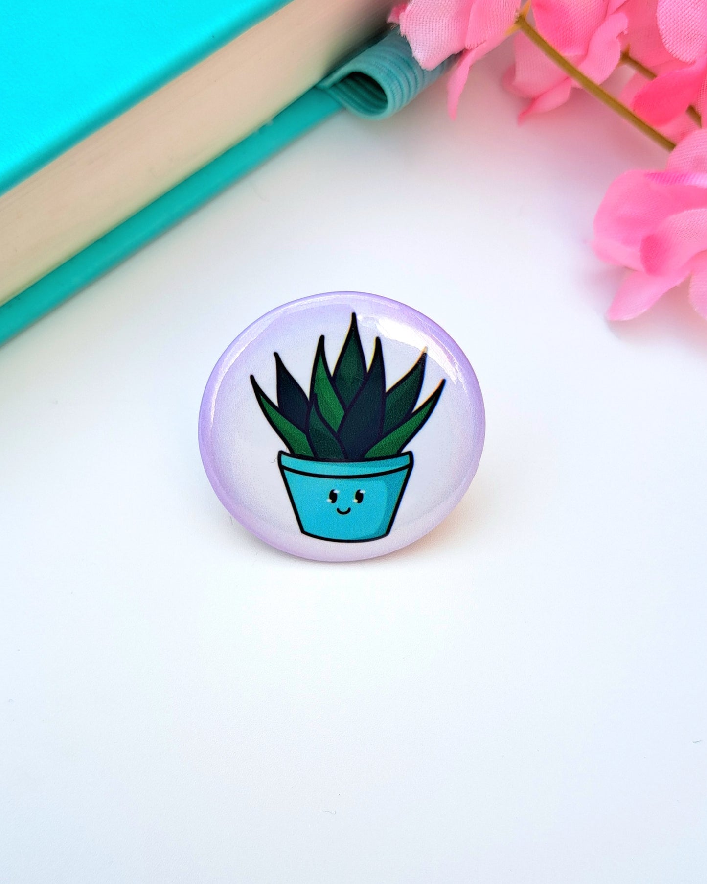 Blue Plant Buddy Button Badge 32mm