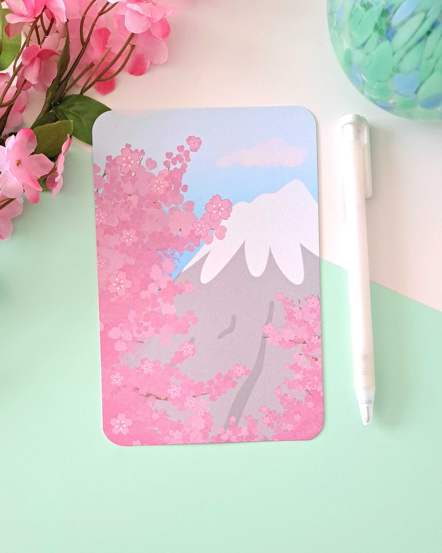 Sakura Mountain Postcard Print