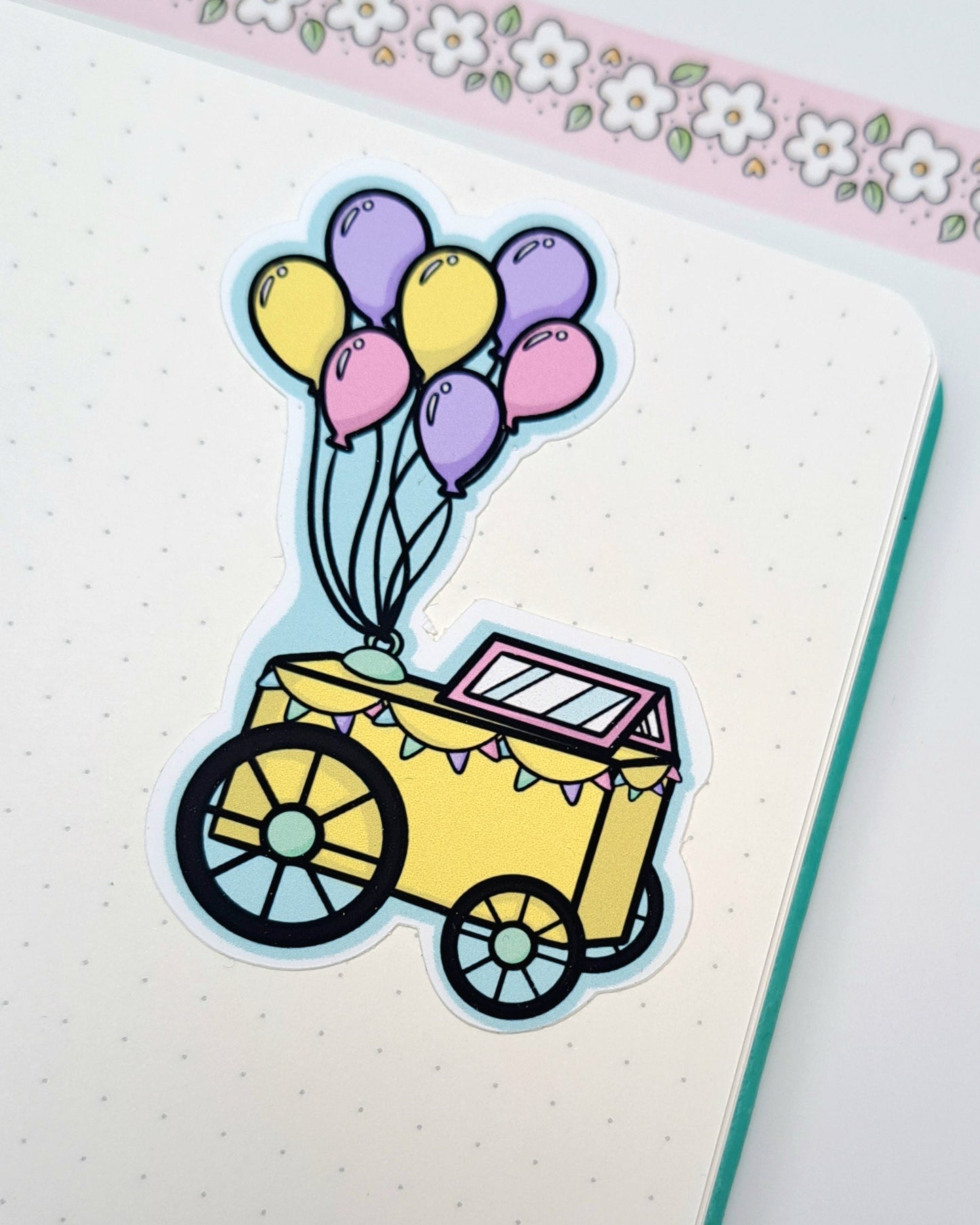 Balloon Cart Matte Vinyl Sticker