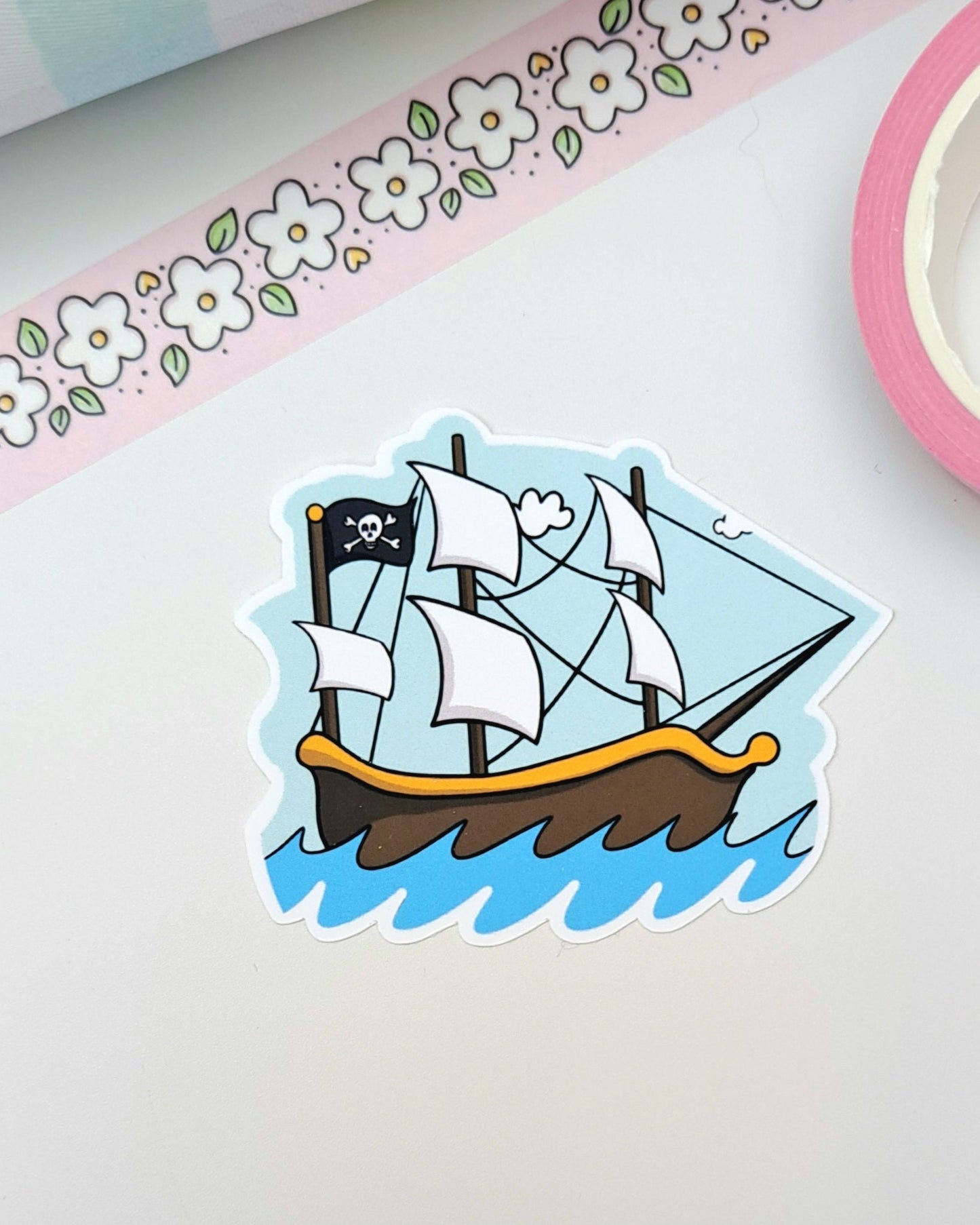 Pirate Ship Matte Vinyl Sticker
