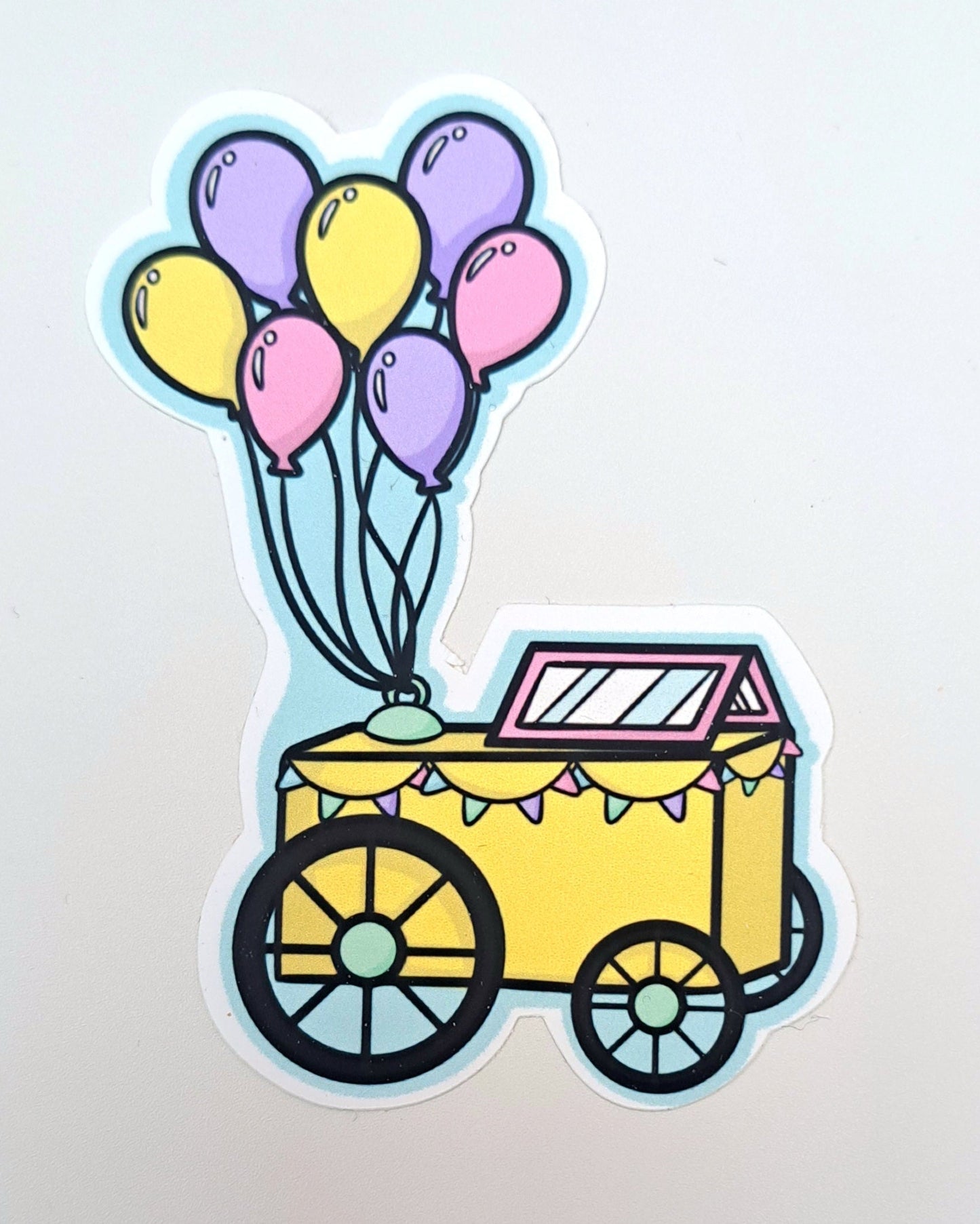 Balloon Cart Matte Vinyl Sticker