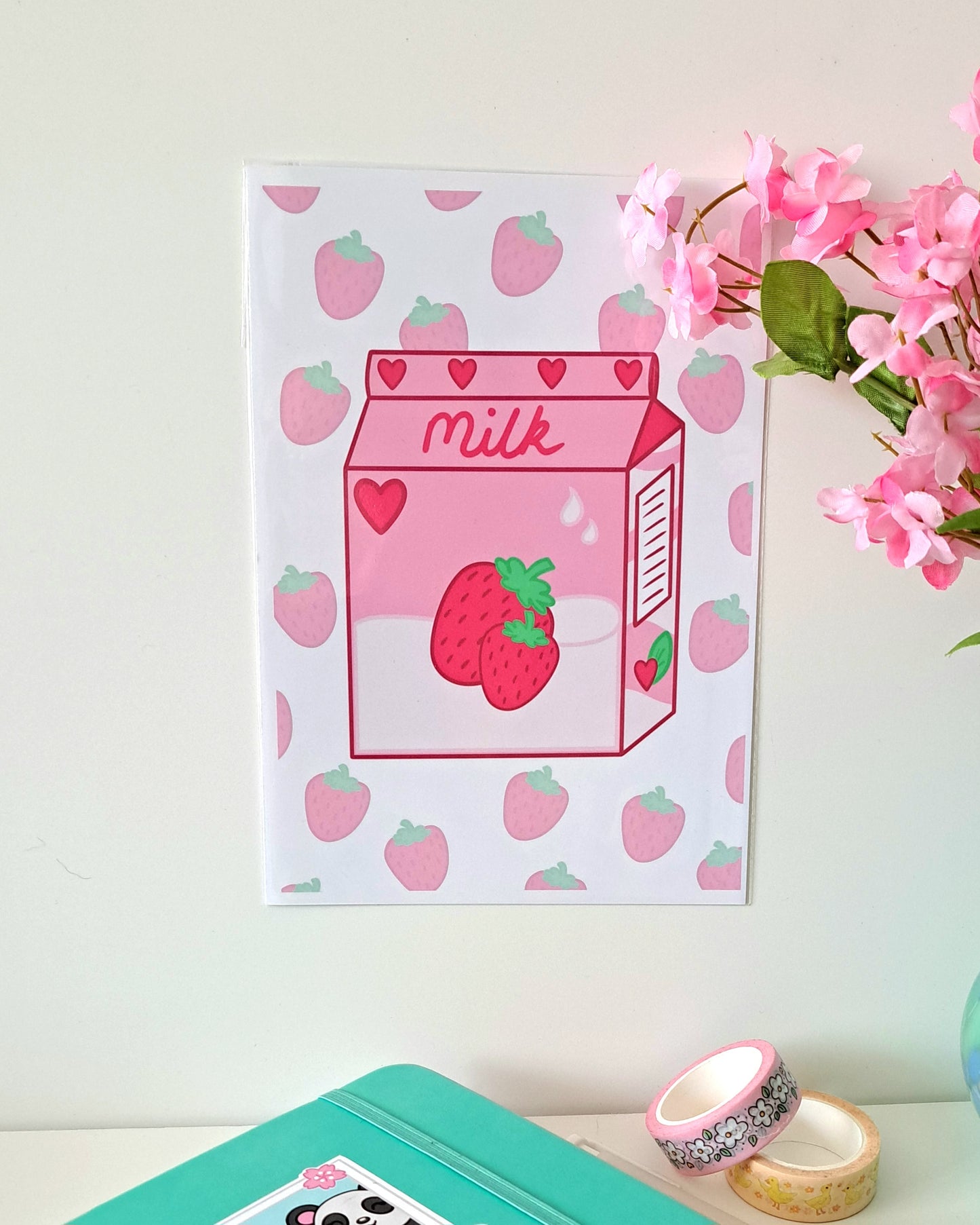 Strawberry Milk A5 Art Print