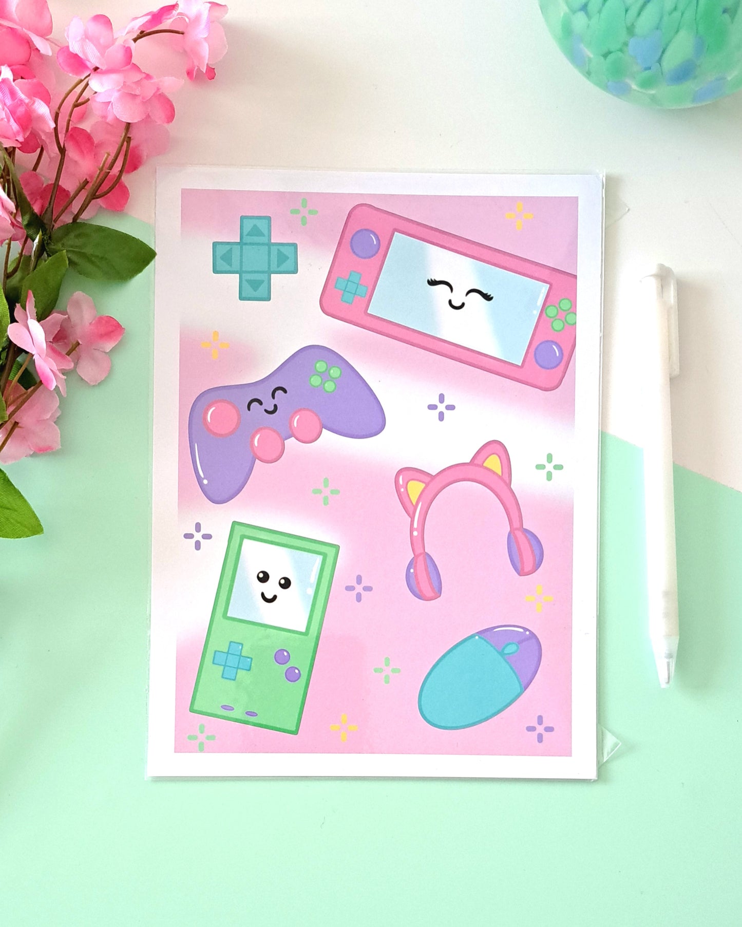 Gamer Girl A5 Art Print