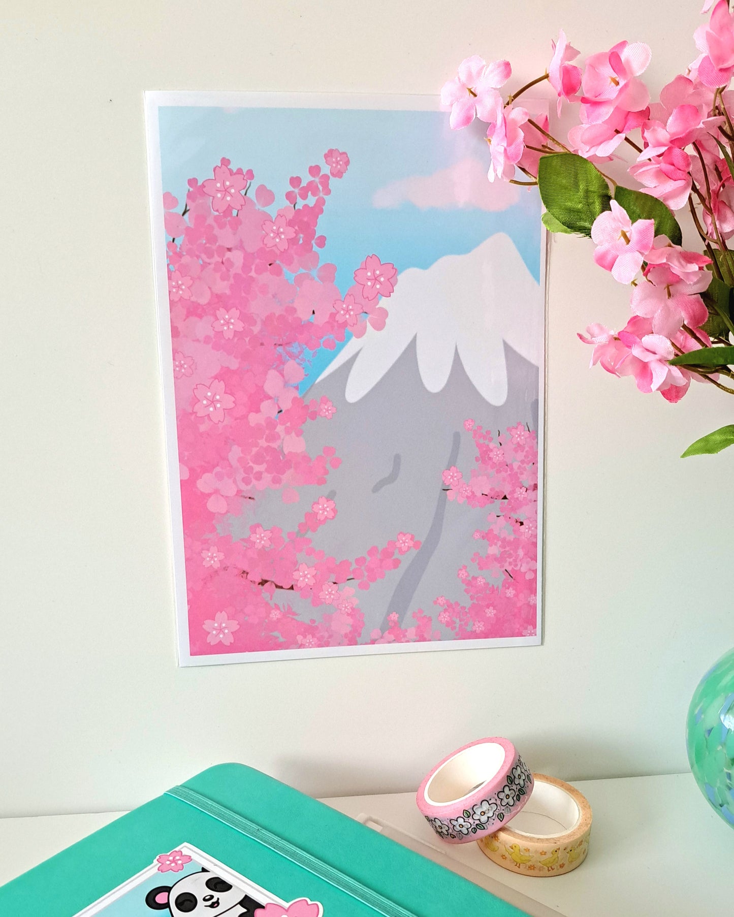 Sakura Mountain A5 Art Print