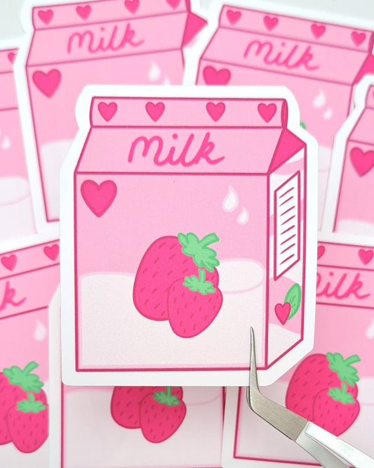 Strawberry Milk Matte Vinyl Sticker