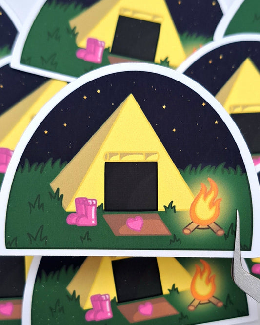 Camping Matte Vinyl Sticker