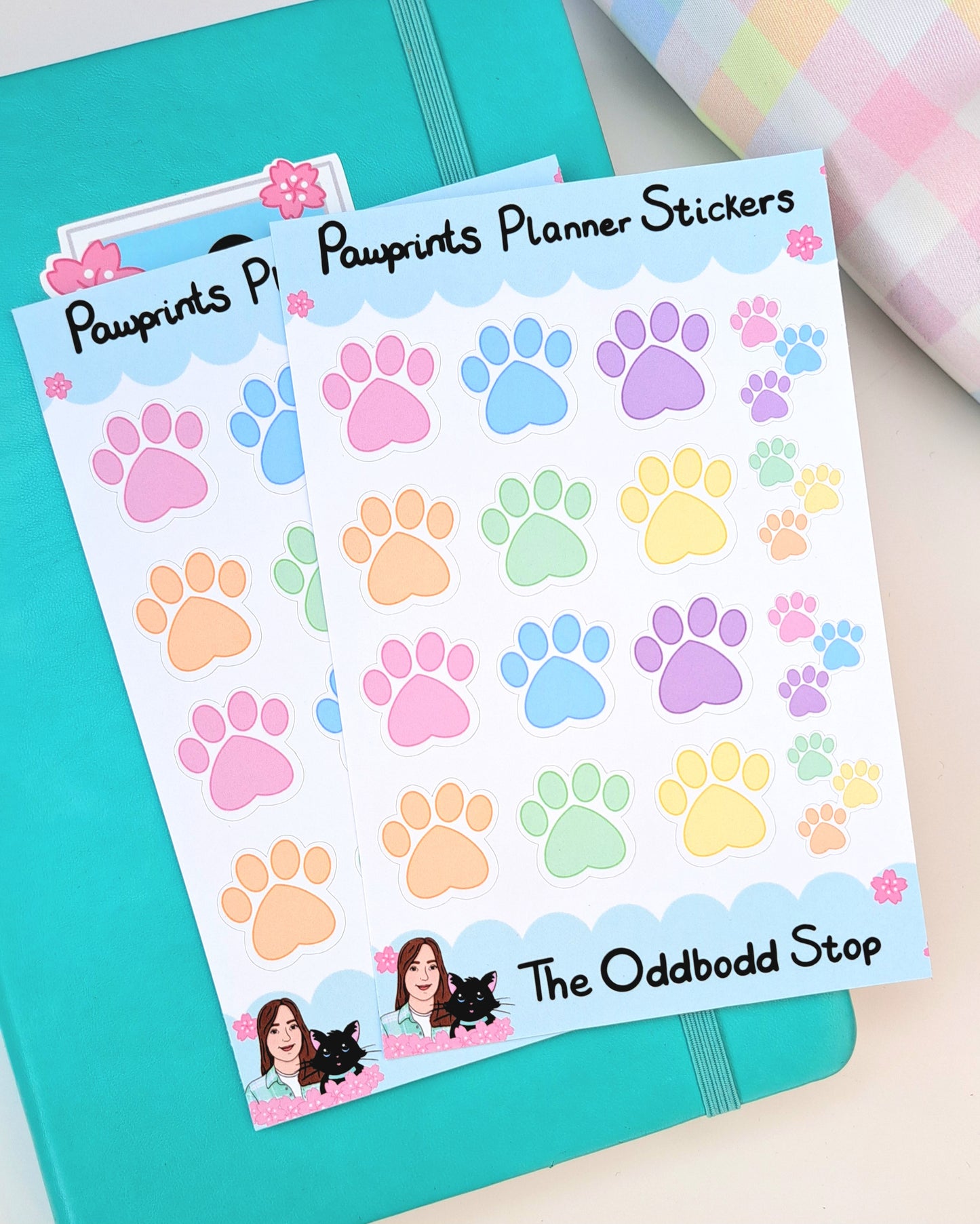 Pastel Paw Prints Sticker Sheet