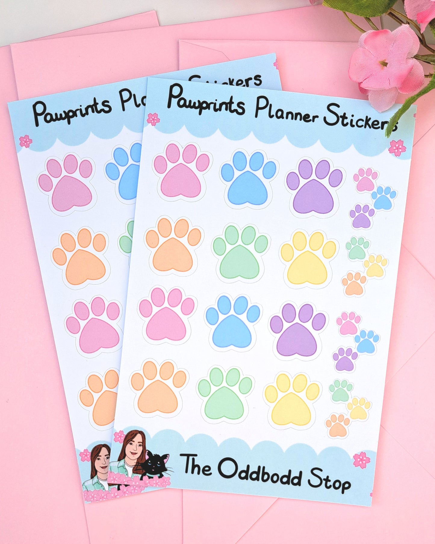 Pastel Paw Prints Sticker Sheet