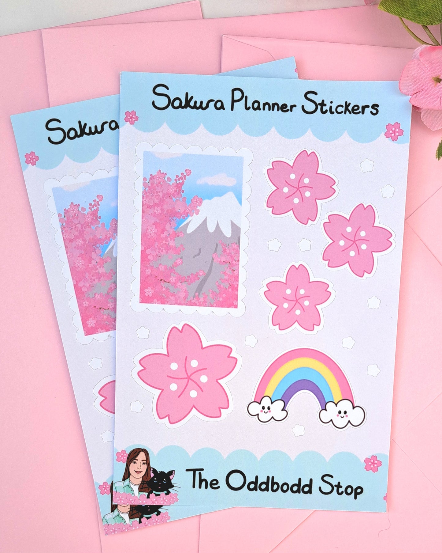 Sakura Mountain Sticker Sheet