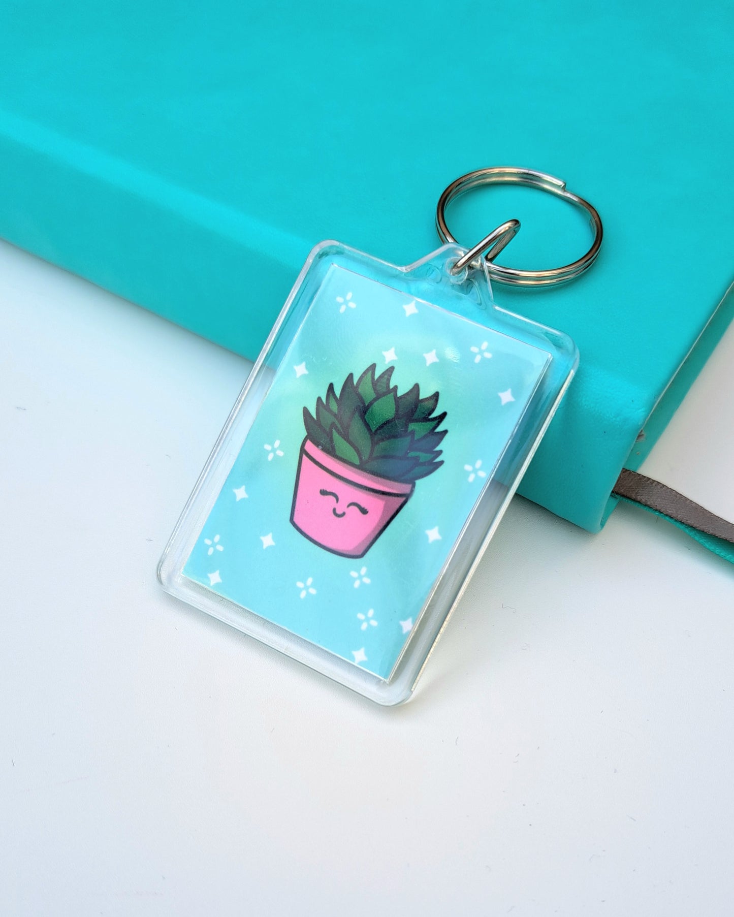 Pink Plant Buddy Keychain - Double Sided