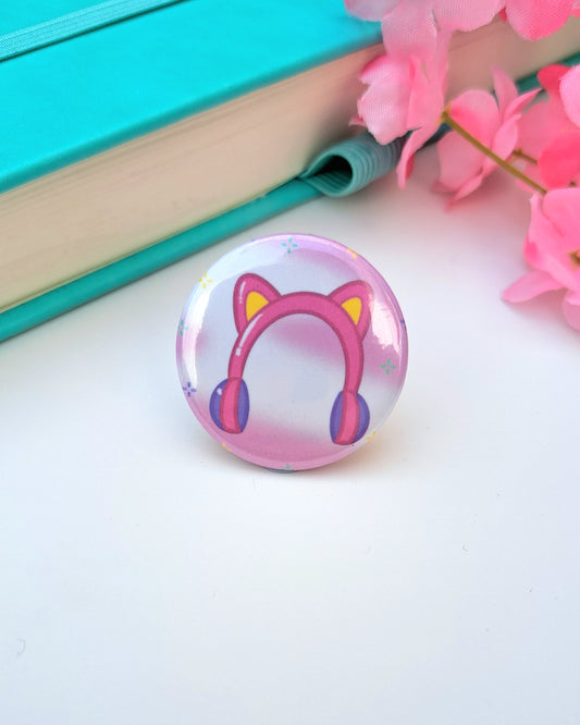 Gamer Headset Button Badge 32mm