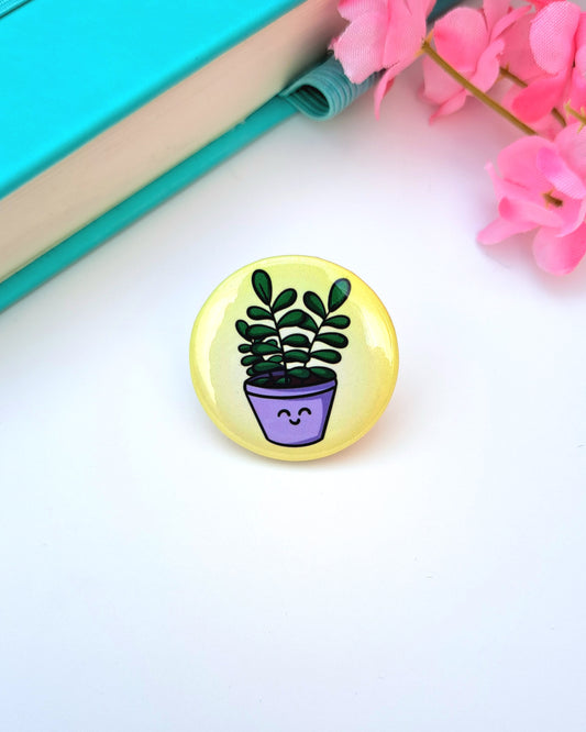 Purple Plant Buddy Button Badge 32mm