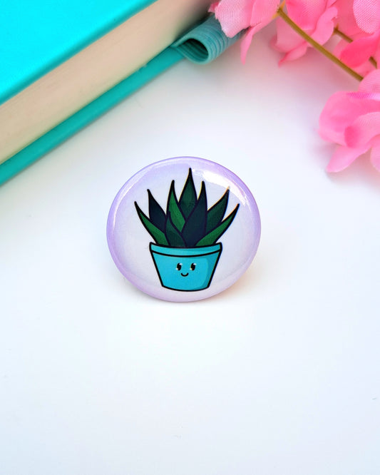 Blue Plant Buddy Button Badge 32mm