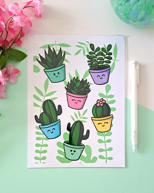 Plant Buddies A5 Art Print