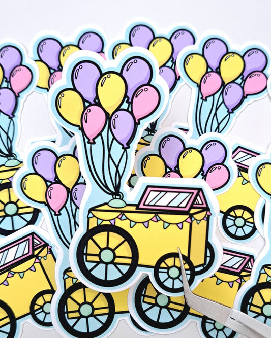 Balloon Cart Matte Vinyl Sticker