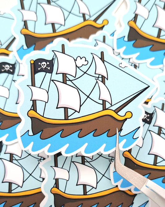 Pirate Ship Matte Vinyl Sticker